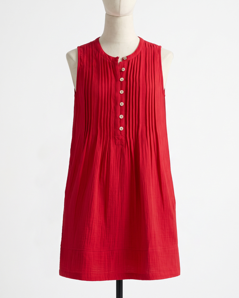 100% Organic Cotton Gauze Sleeveless Swing Dress